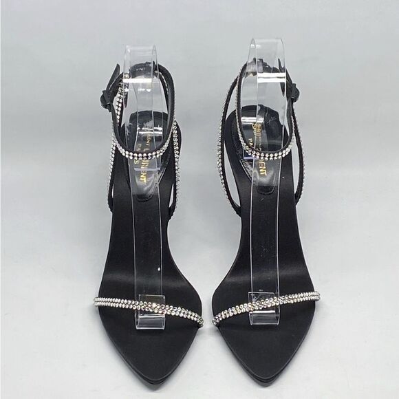 SAINT LAURENT Gippy 90 Crystal Embellished Sandals - Picture 4 of 14